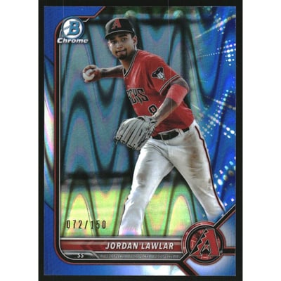 2022 Bowman Chrome Prospects Blue RayWave Refractors #BCP141 Jordan Lawlar