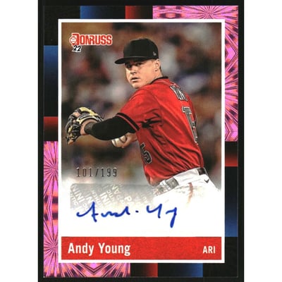 2022 Donruss Retro '88 Signatures Pink Fireworks #81 Andy Young/199