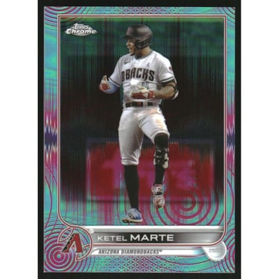 2022 Topps Chrome Sonic Aqua Pink Sonic Refractors #124 Ketel Marte