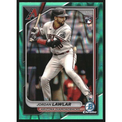 2024 Bowman Chrome Aqua RayWave Refractors #55 Jordan Lawlar
