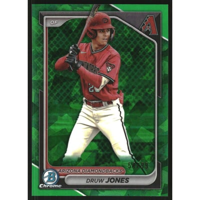 2024 Bowman Chrome Sapphire Prospects Green Refractors #BCP60 Druw Jones