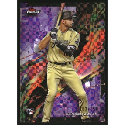 2024 Finest Purple Checkerboard Refractors #95 Jordan Lawlar