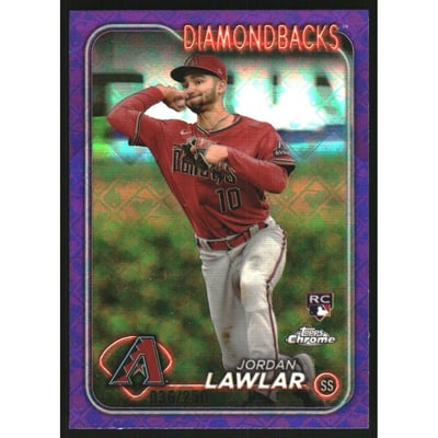 2024 Topps Chrome Logofractor Purple Refractors #229 Jordan Lawlar