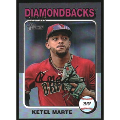 2024 Topps Heritage Chrome Silver Refractors #157 Ketel Marte/375