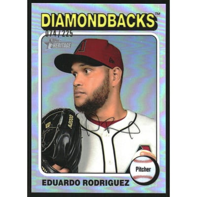 2024 Topps Heritage Chrome Silver Refractors #580 Eduardo Rodriguez HN/225