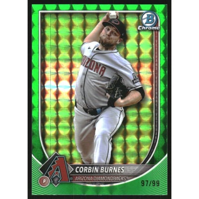 2025 Bowman Chrome Green Geometric Refractors #94 Corbin Burnes