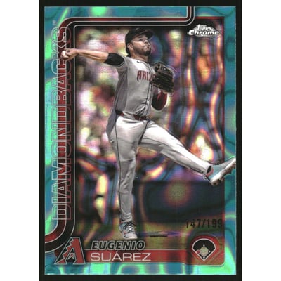 2025 Topps Chrome Aqua Lava Refractors #48 Eugenio Suarez
