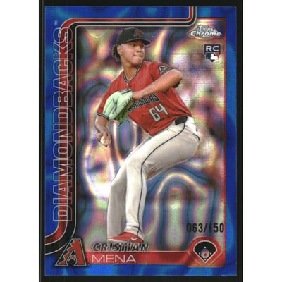 2025 Topps Chrome Blue Lava Refractors #102 Cristian Mena