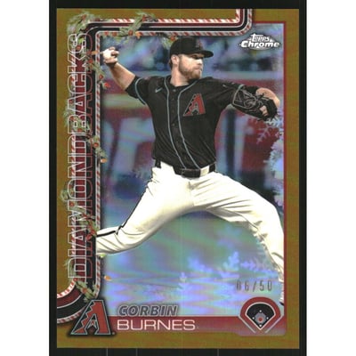 2025 Topps Holiday Chrome Gold Refractors #HC185 Corbin Burnes