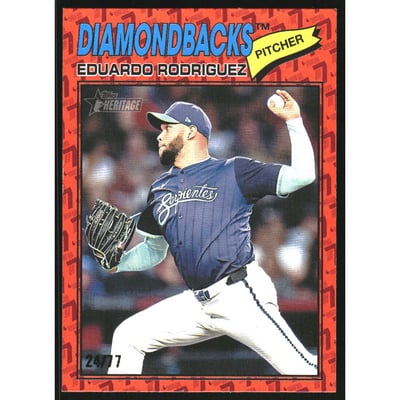 2026 Topps Heritage Color of the Year Orange #288 Eduardo Rodriguez