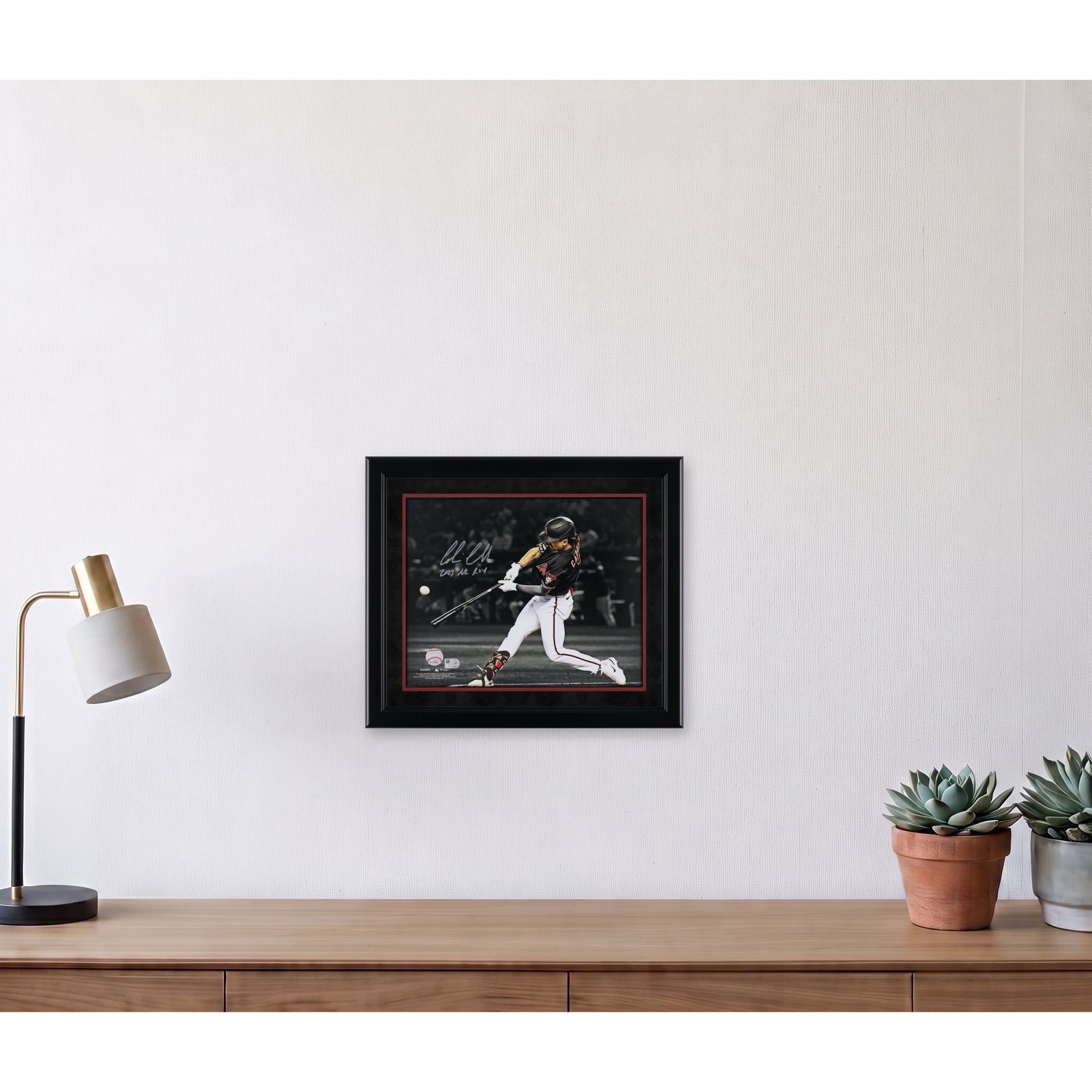 Corbin Carroll, Arizona Diamondbacks, a autographié la photo de la recrue de l'année 2023 de la Ligue nationale, 11" x 14 ", avec l'inscription " 2023 NL ROY "