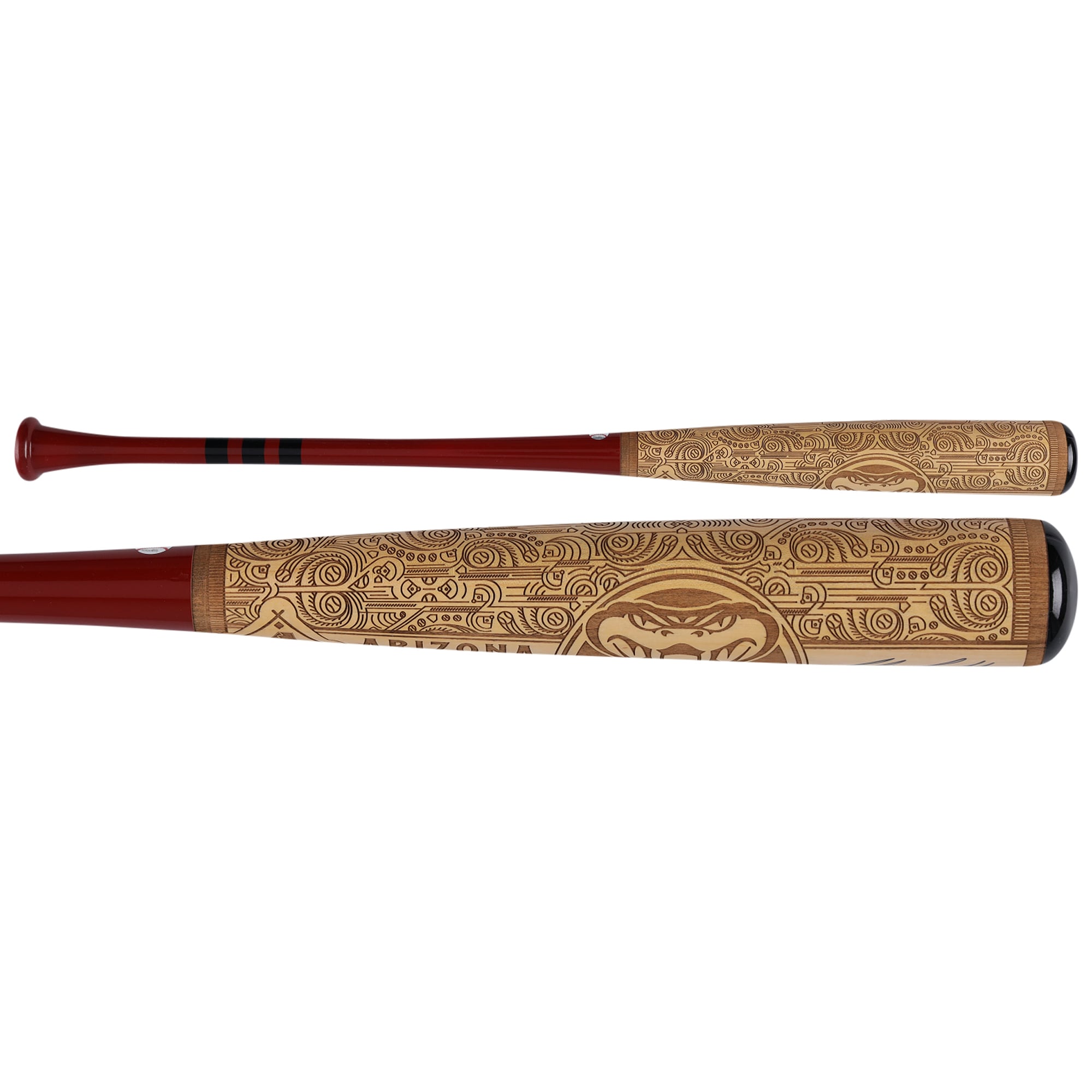 Bâton de baseball autographié par Corbin Carroll (Arizona Diamondbacks), série Pillbox Bat Company Mural, avec inscription « 23 NL ROY » - Édition limitée n° 1/5