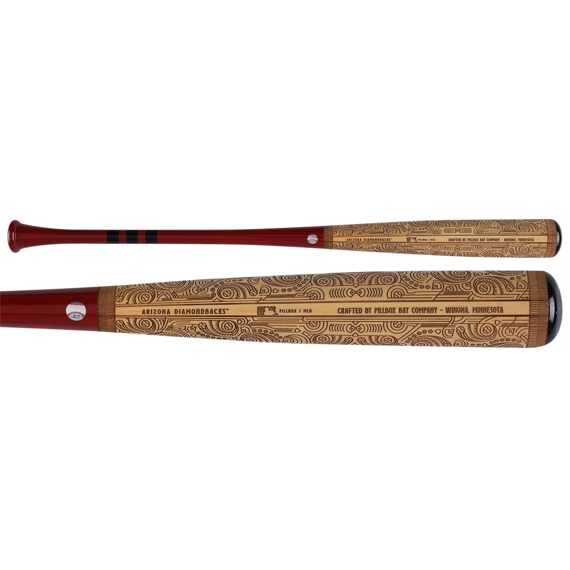 Bâton de baseball Pillbox Bat Company Mural Series autographié par Corbin Carroll (Arizona Diamondbacks) avec inscription « 23 NL ROY