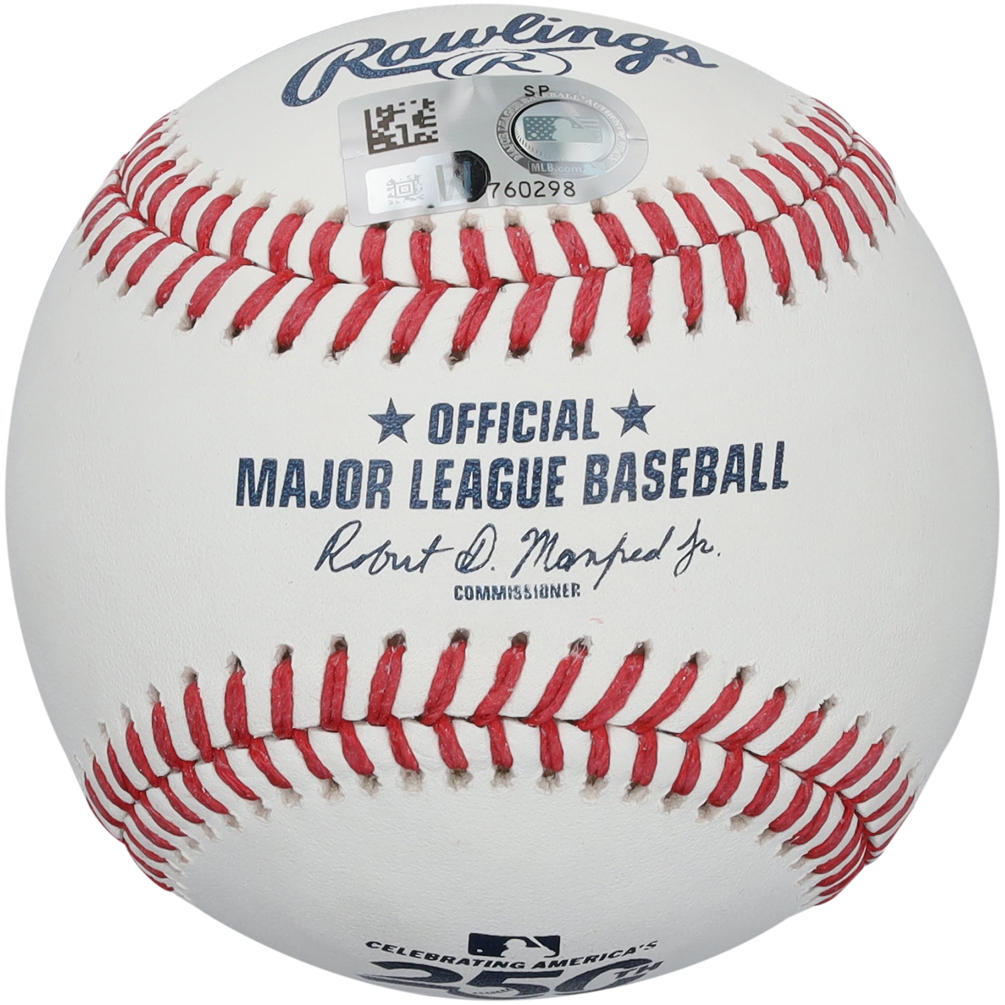 Balle de baseball autographiée par Corbin Carroll des Arizona Diamondbacks, logo du 250e anniversaire des États-Unis.
