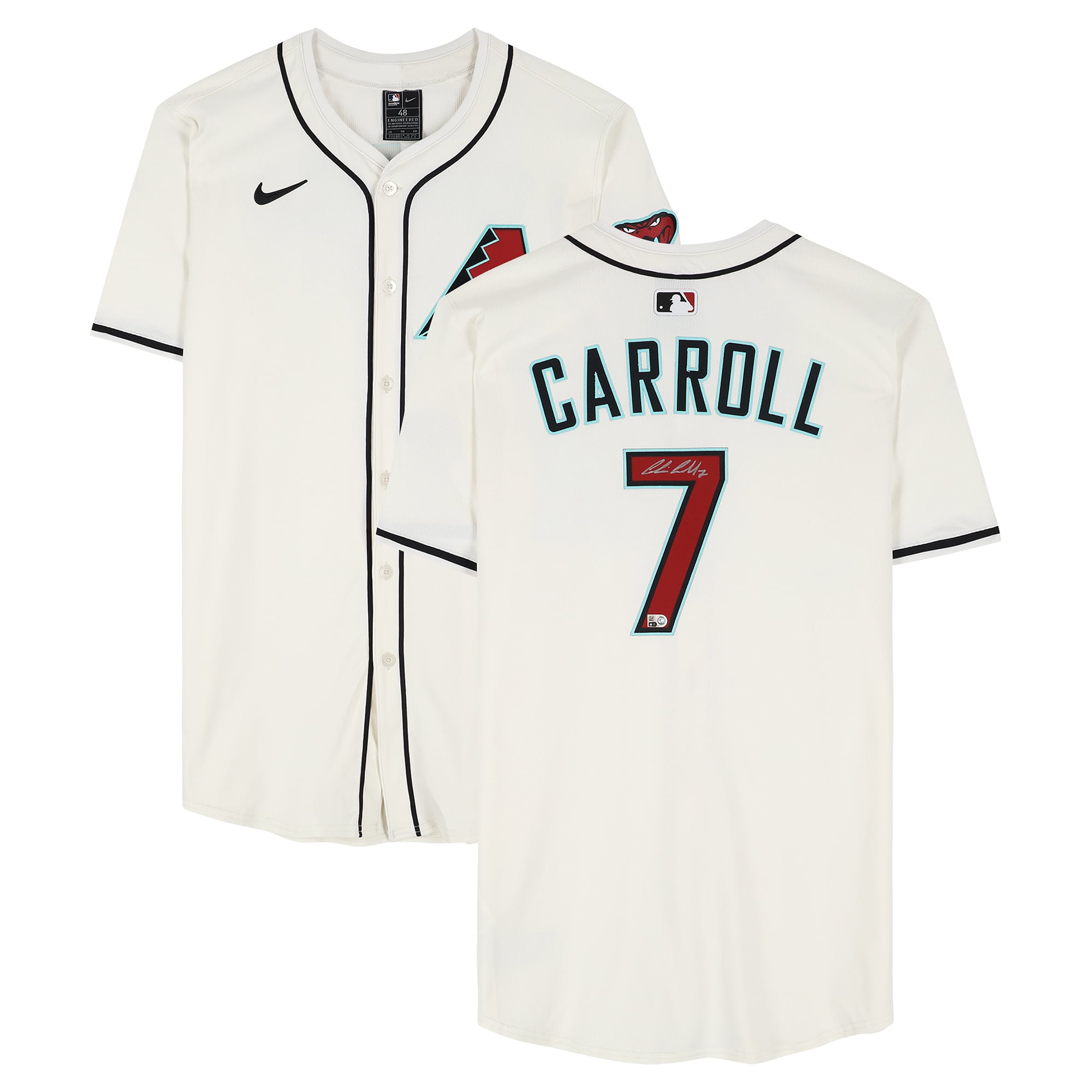 Maillot Nike Elite blanc autographié de Corbin Carroll (Arizona Diamondbacks)