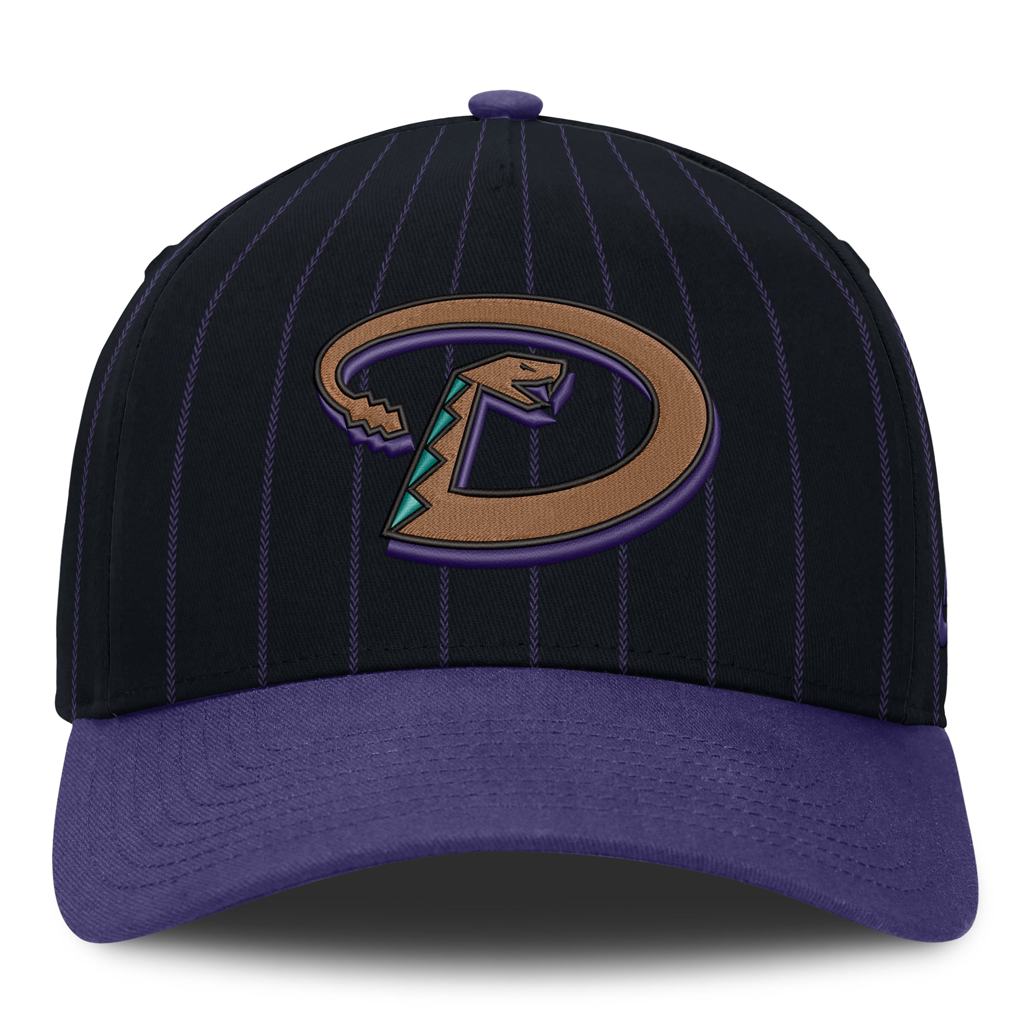 Casquette ajustable Nike pour homme, noire et violette, Arizona Diamondbacks Cooperstown Rise, modèle A-Frame