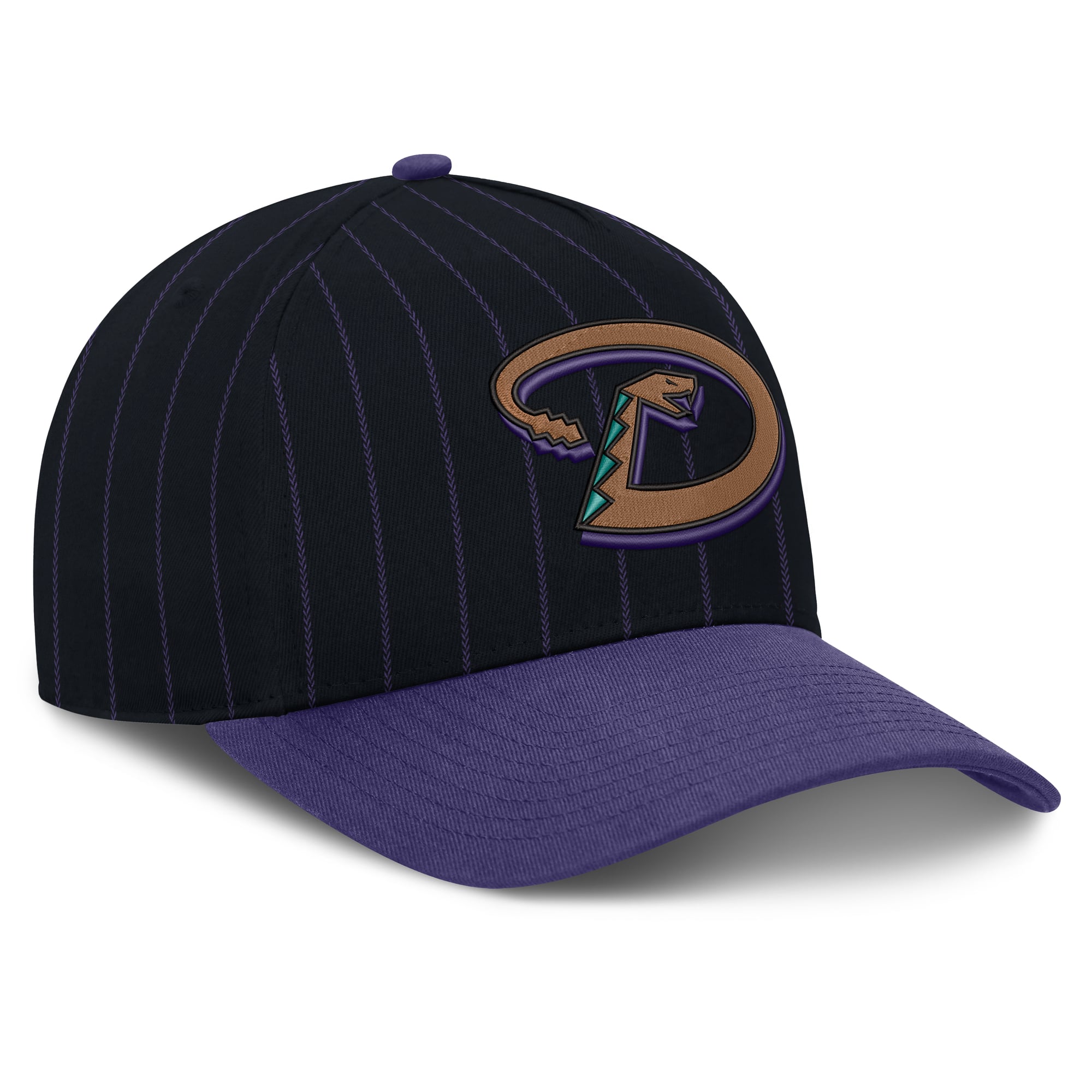 Casquette ajustable Nike pour homme, noire et violette, Arizona Diamondbacks Cooperstown Rise, modèle A-Frame