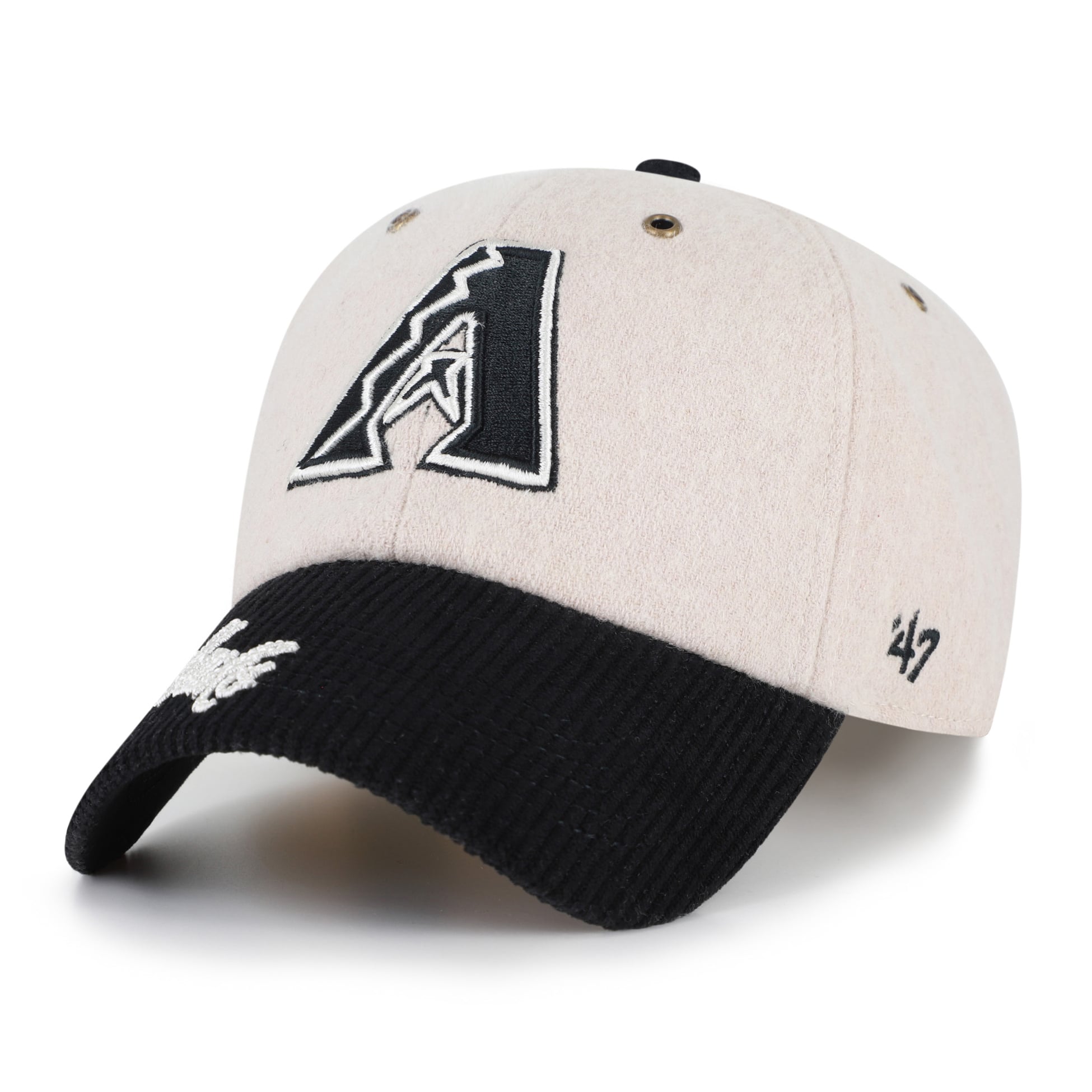 Casquette ajustable Arizona Diamondbacks « 47 » naturelle/noire, modèle « Rope Script Clean Up » pour homme