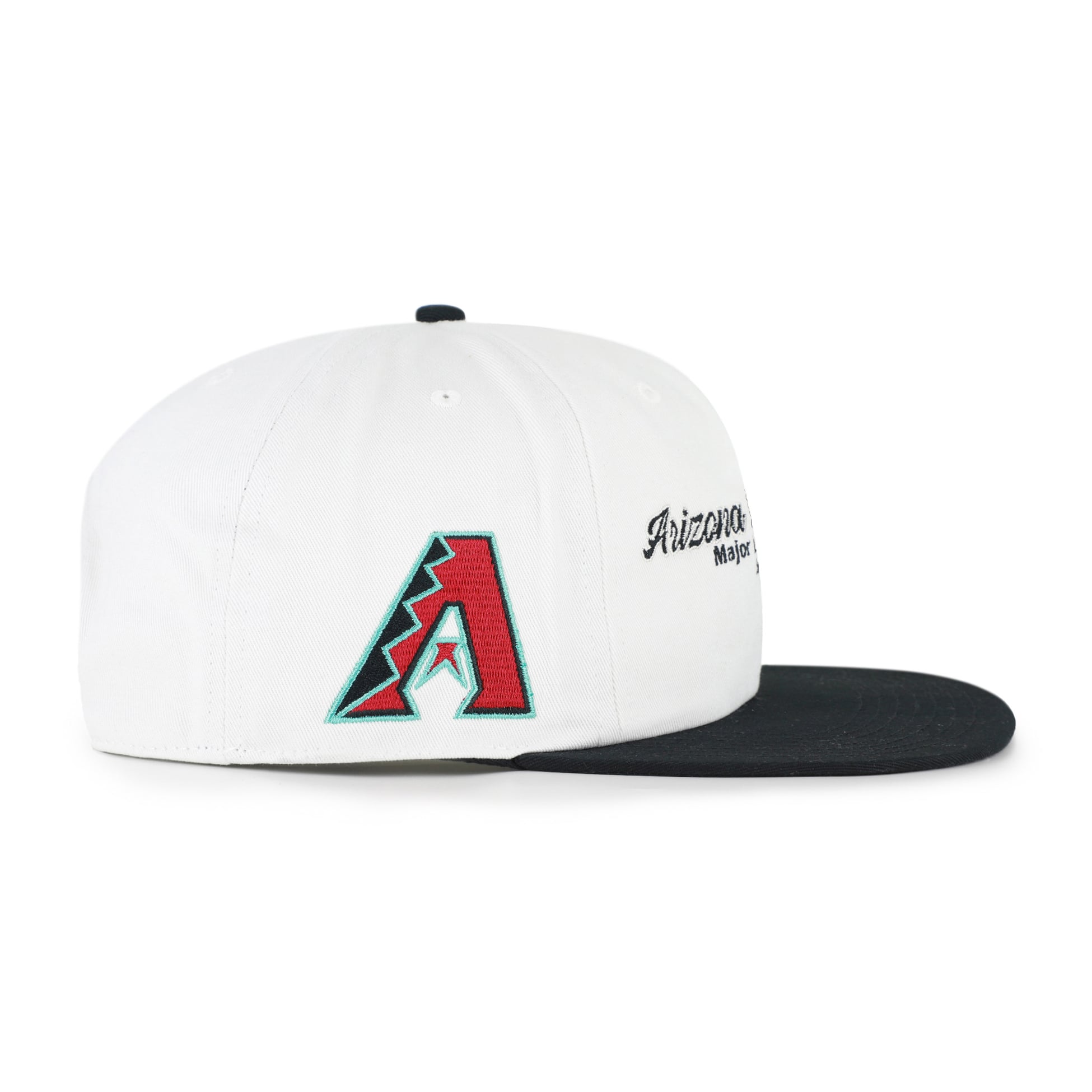 Men's '47 White/Black Arizona Diamondbacks Script Stack Relaxed Captain Snapback