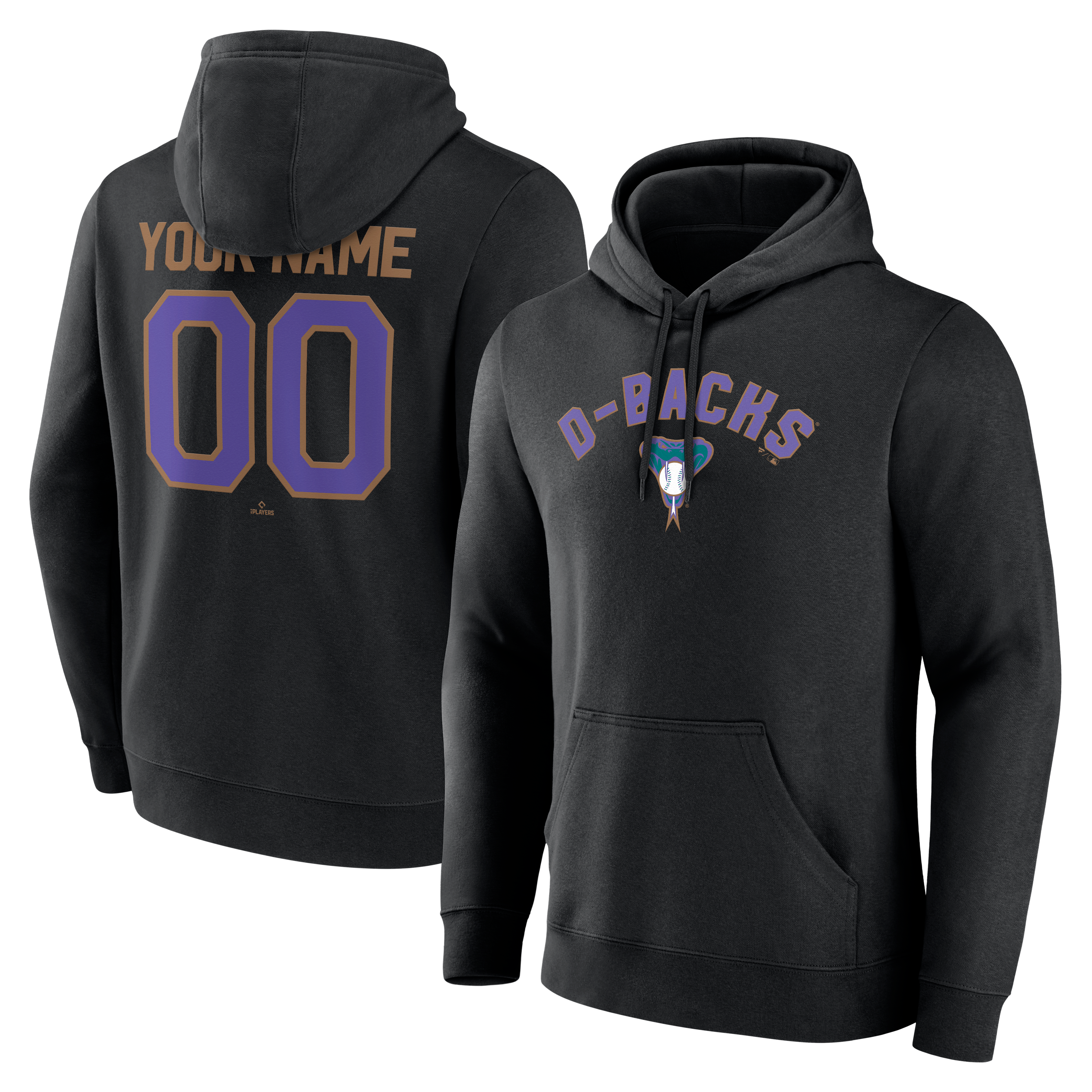 Men's Black Arizona Diamondbacks Cooperstown Collection Winning Streak Personalized Name & Number Hoodie