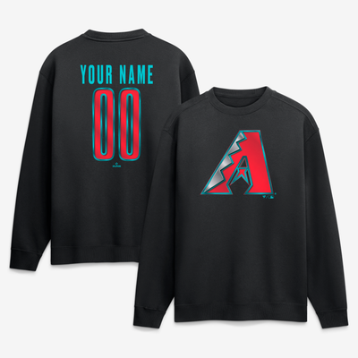 Arizona Diamondbacks  Metallic Mascot Personalized Name & Number Sweatshirt - Black