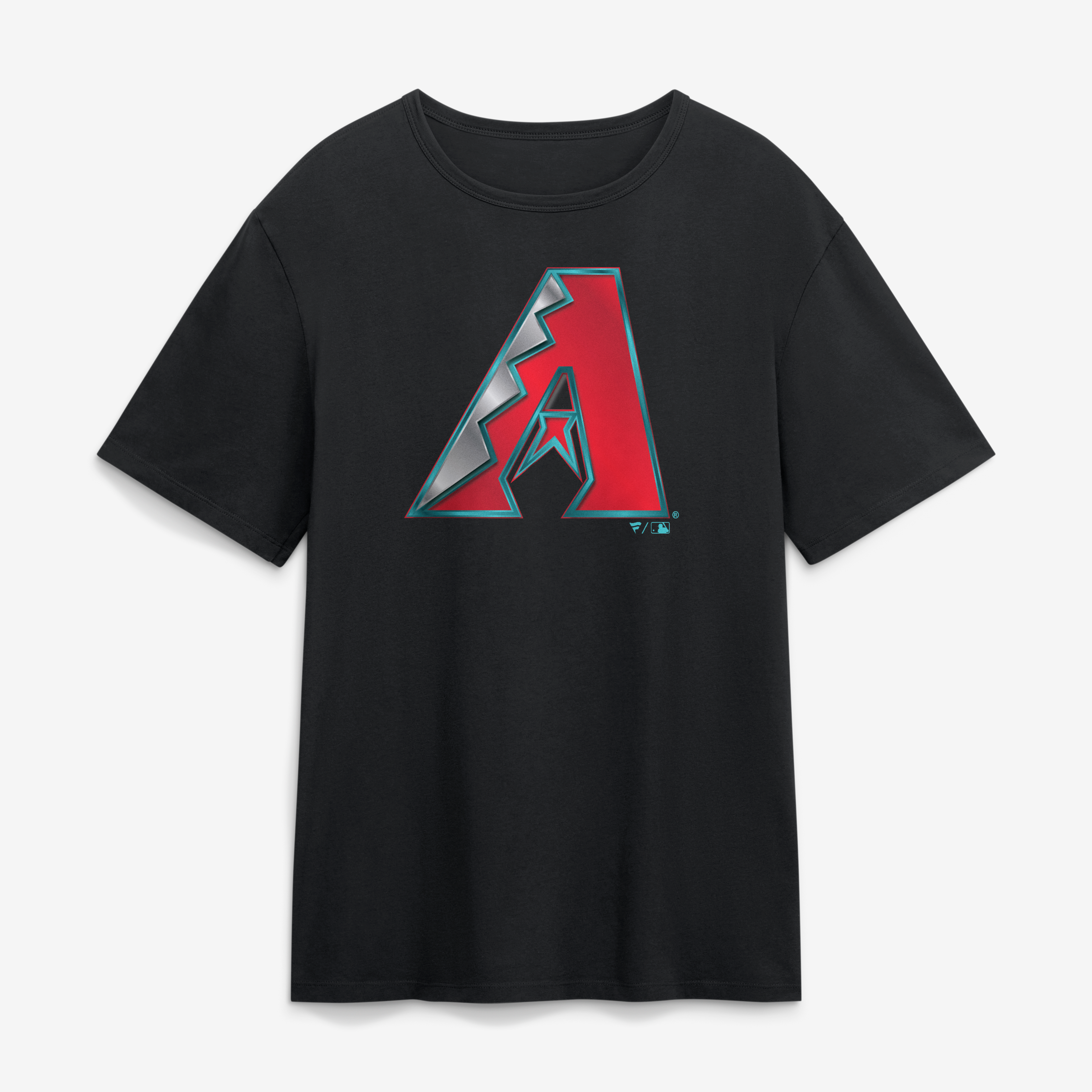 T-shirt noir pour homme avec mascotte métallique des Arizona Diamondbacks