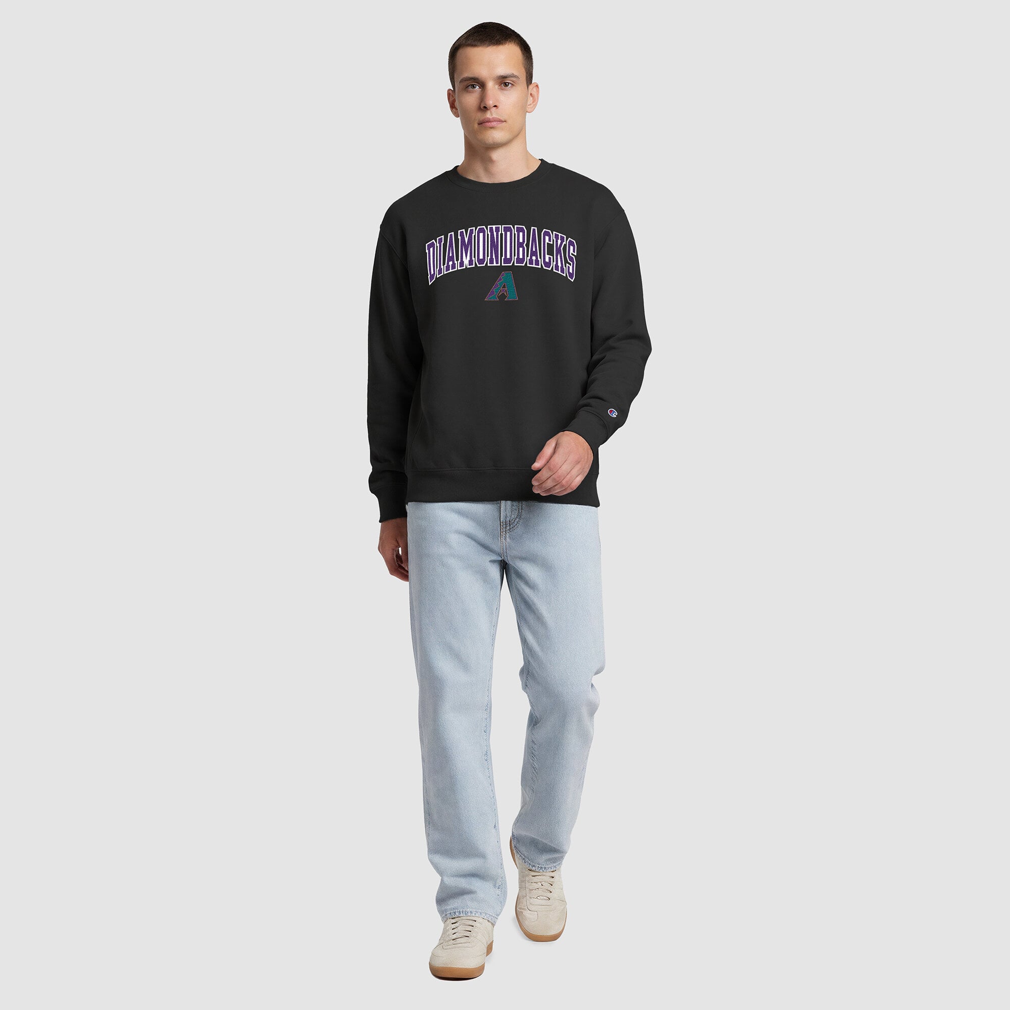 Men's Champion  Black Arizona Diamondbacks Fleece Crew Sweatshirt