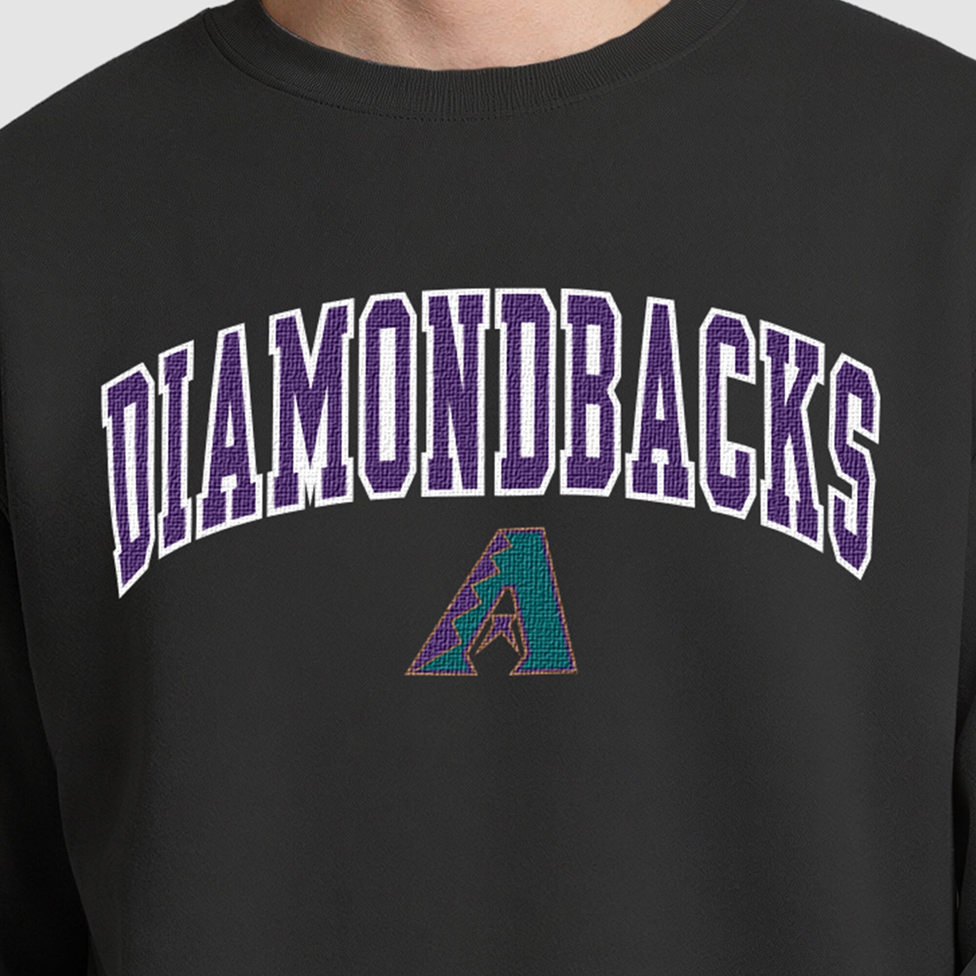 Men's Champion  Black Arizona Diamondbacks Fleece Crew Sweatshirt