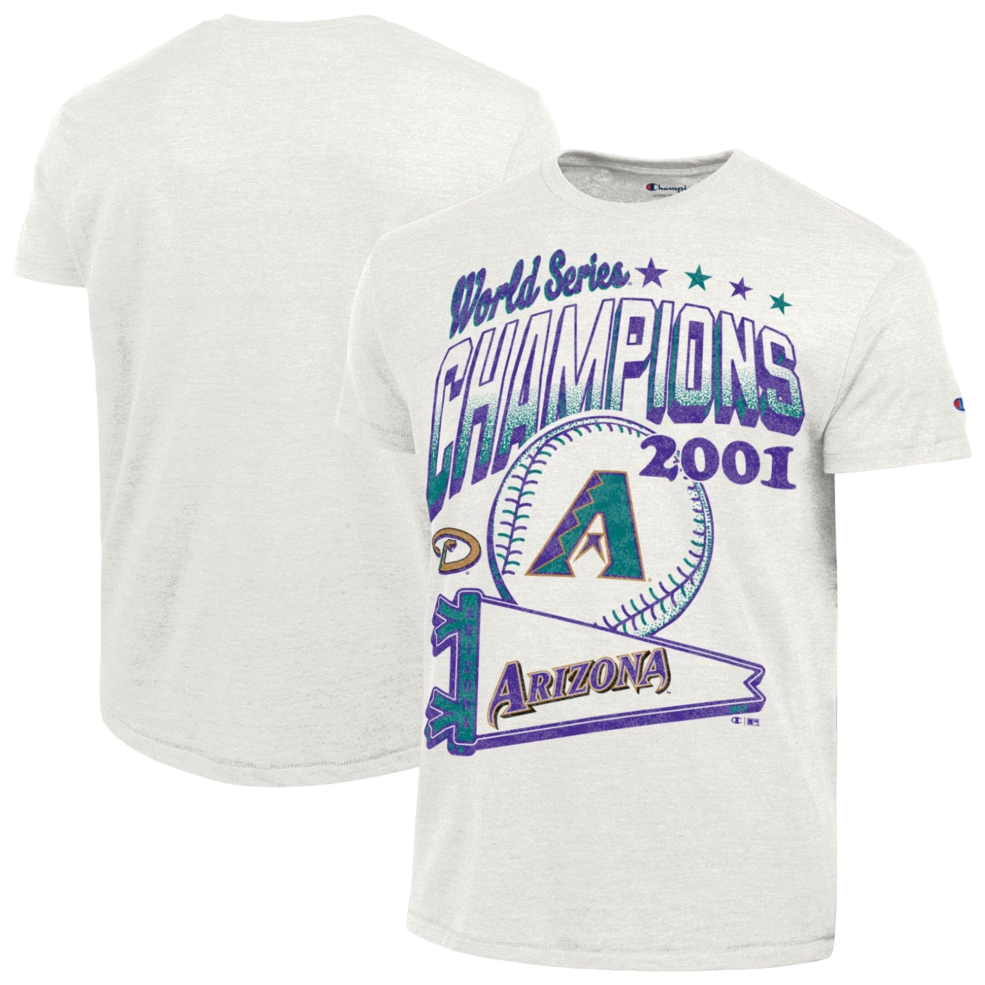Men's Champion Cream Arizona Diamondbacks Winning Tradition Cooperstown Collection Tri-Blend T-Shirt