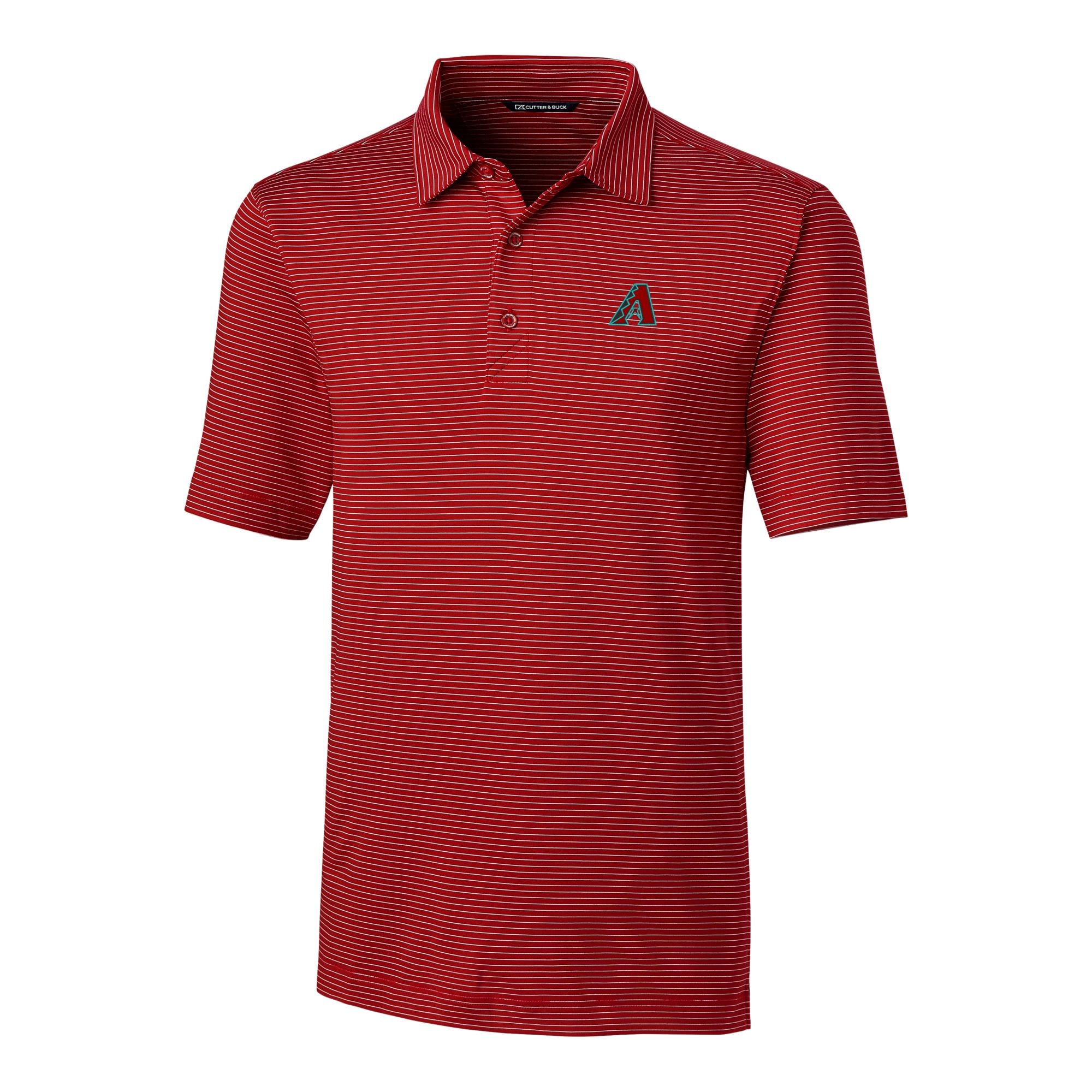 Men's Cutter & Buck Red Arizona Diamondbacks Forge Pencil Stripe Stretch Big Tall Polo