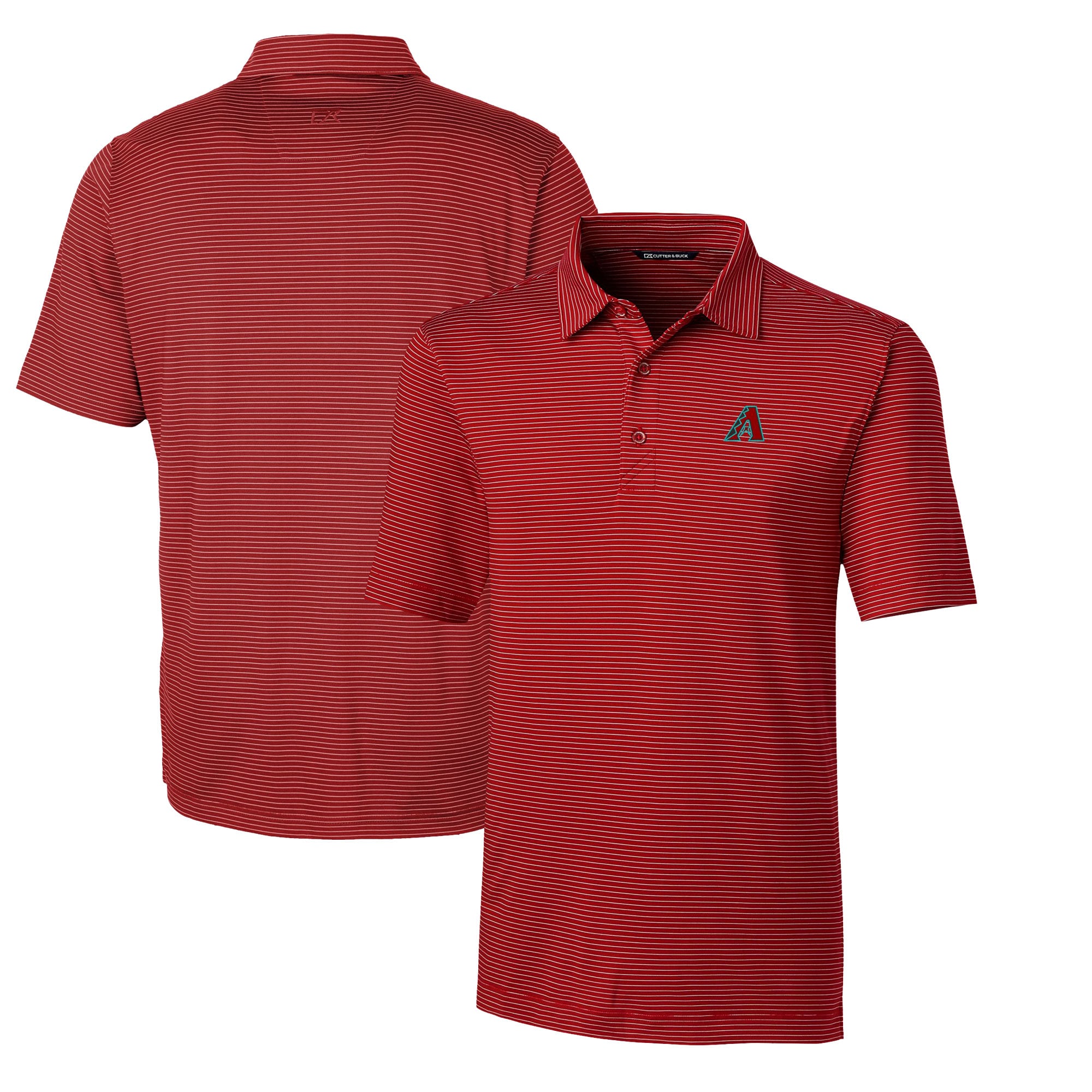 Men's Cutter & Buck  Red Arizona Diamondbacks Forge Pencil Stripe Stretch Big Tall Polo