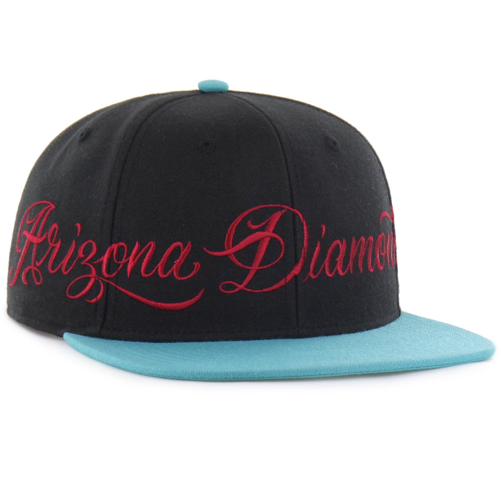 Men's Mister Cartoon x '47 Red/Black Arizona Diamondbacks Wrap Script Captain Snapback Hat