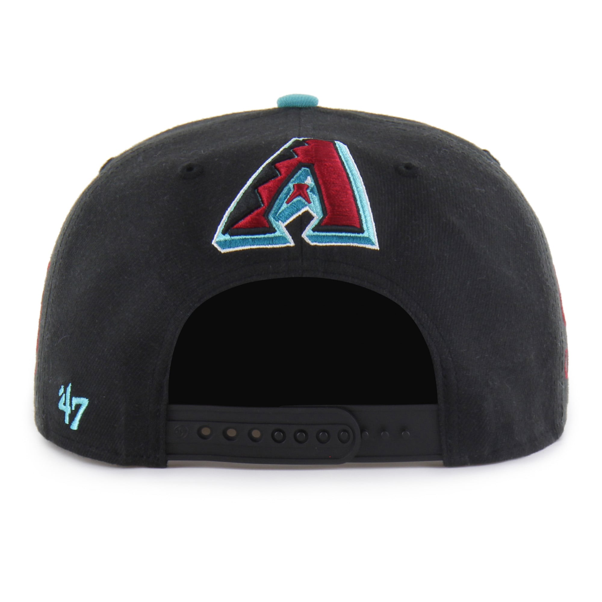 Men's Mister Cartoon x '47 Red/Black Arizona Diamondbacks Wrap Script Captain Snapback Hat