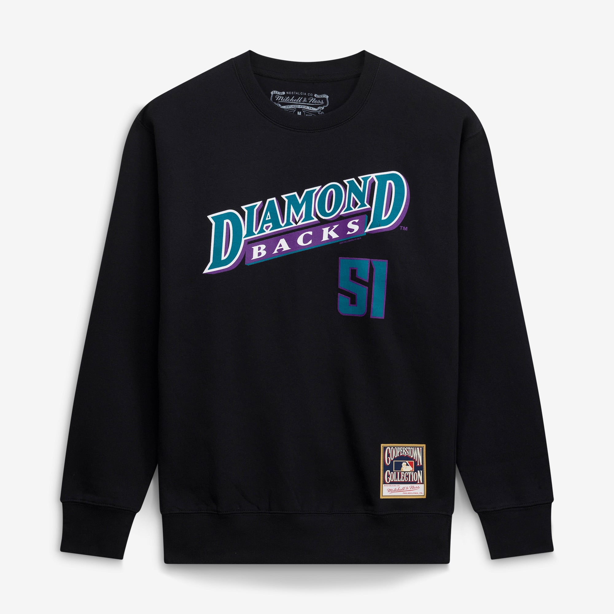 Men's Mitchell & Ness Randy Johnson Black Arizona Diamondbacks Classic Player Number Sweatshirt