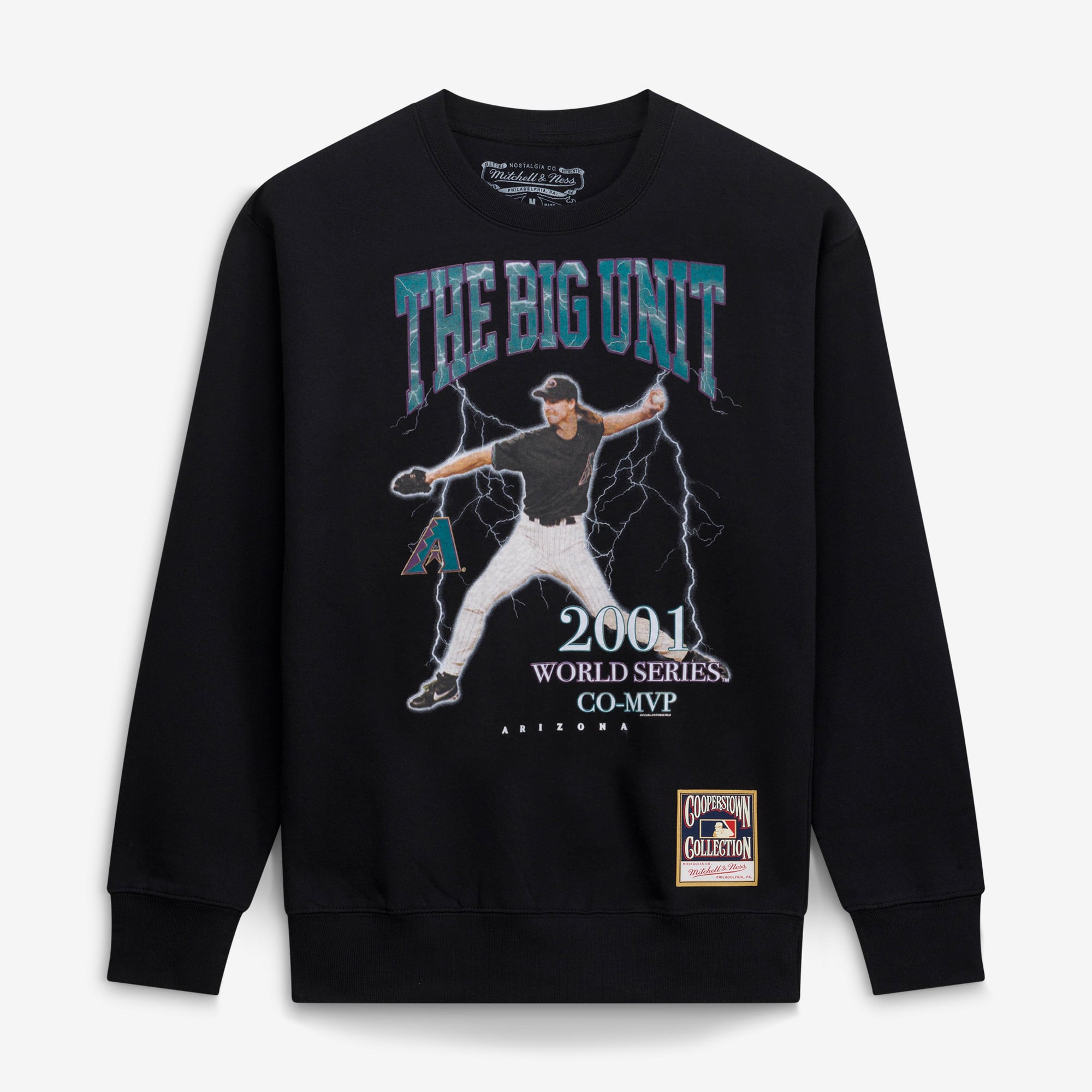 Men's Mitchell & Ness Randy Johnson Black Arizona Diamondbacks Cooperstown Collection Nickname Player Graphic Sweatshirt