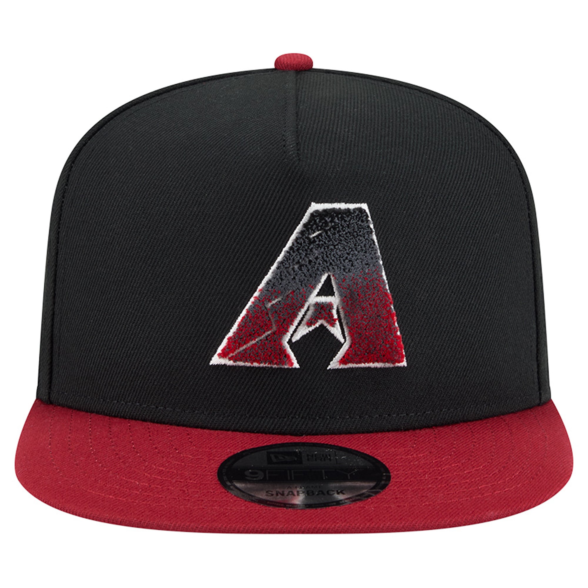 Casquette snapback New Era Arizona Diamondbacks noire et rouge à motif chenille dégradé A-Frame 9FIFTY pour homme