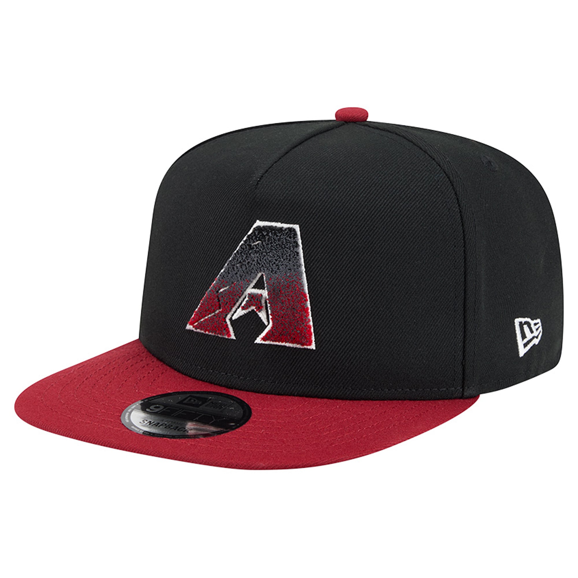 Casquette snapback New Era Arizona Diamondbacks noire et rouge à motif chenille dégradé A-Frame 9FIFTY pour homme