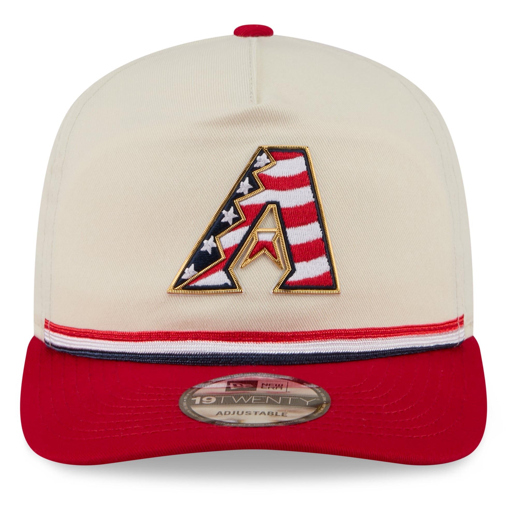 Men's New Era Cream/Red Arizona Diamondbacks USA 250 Fourth of July 19TWENTY Adjustable Hat