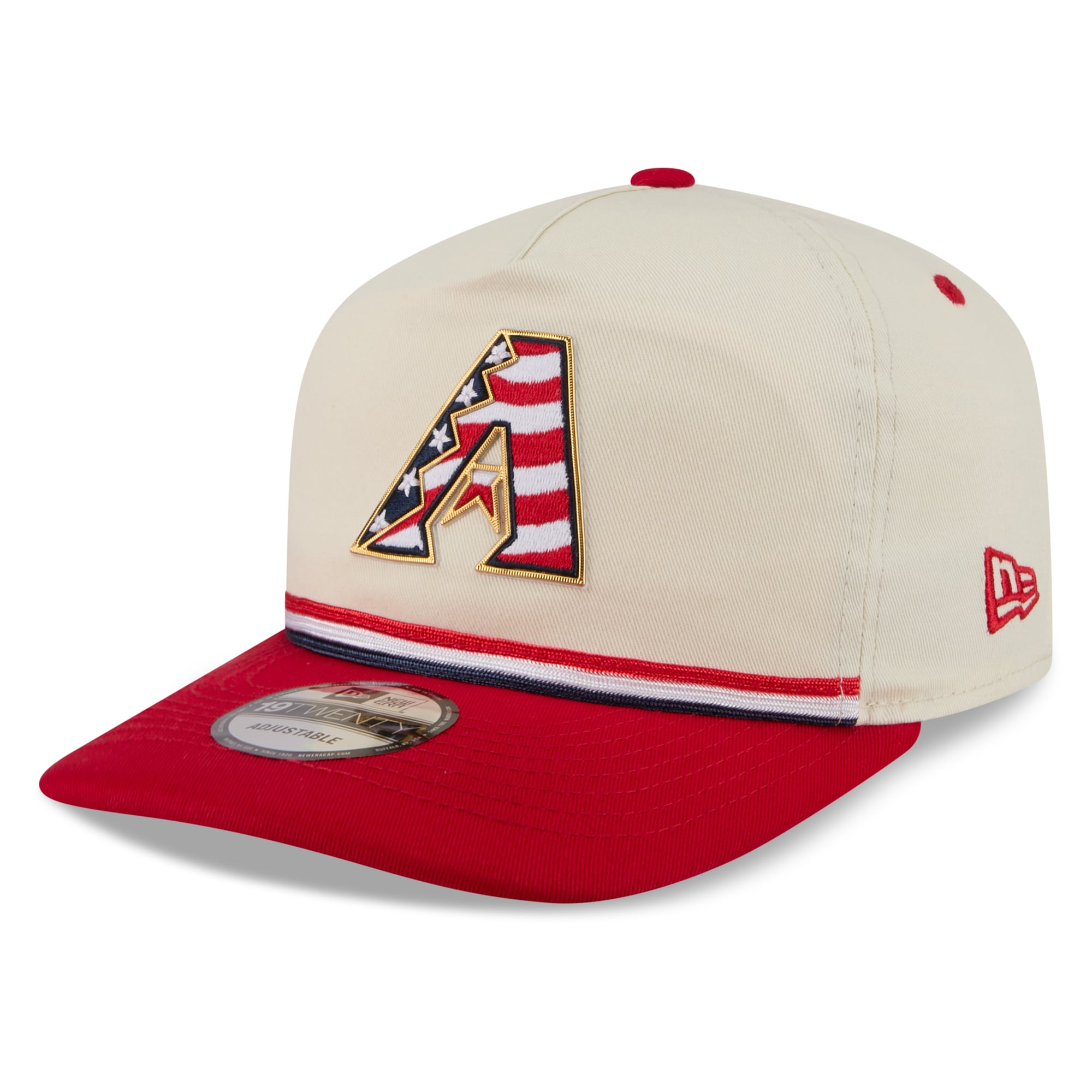 Men's New Era Cream/Red Arizona Diamondbacks USA 250 Fourth of July 19TWENTY Adjustable Hat
