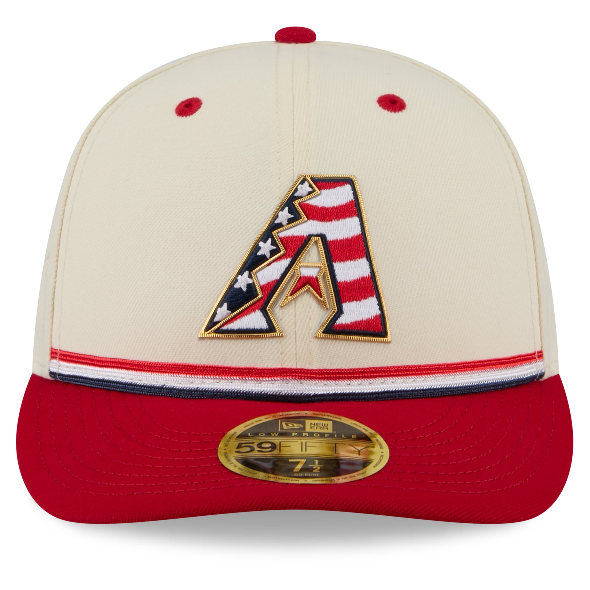 Men's New Era Cream/Red Arizona Diamondbacks USA 250 Fourth of July Low Profile 59FIFTY Fitted Hat