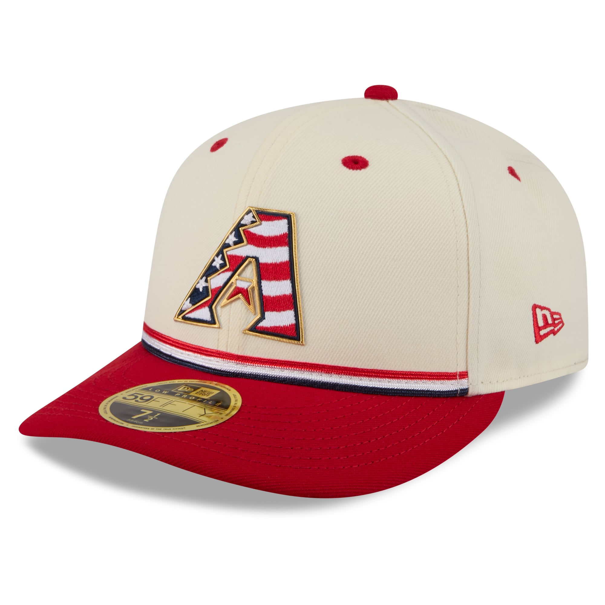 Men's New Era Cream/Red Arizona Diamondbacks USA 250 Fourth of July Low Profile 59FIFTY Fitted Hat
