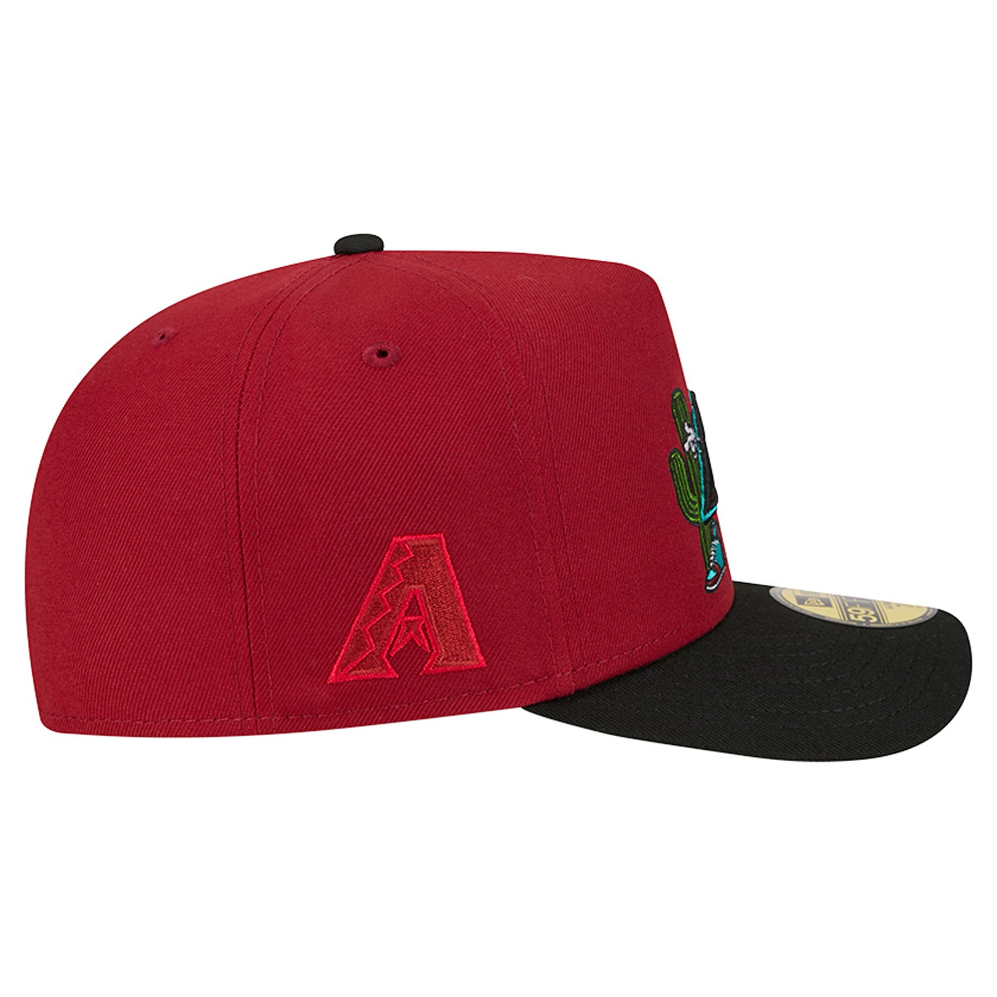 Casquette ajustée New Era 59FIFTY pour homme, rouge foncé/noir, motif dessin animé des Arizona Diamondbacks