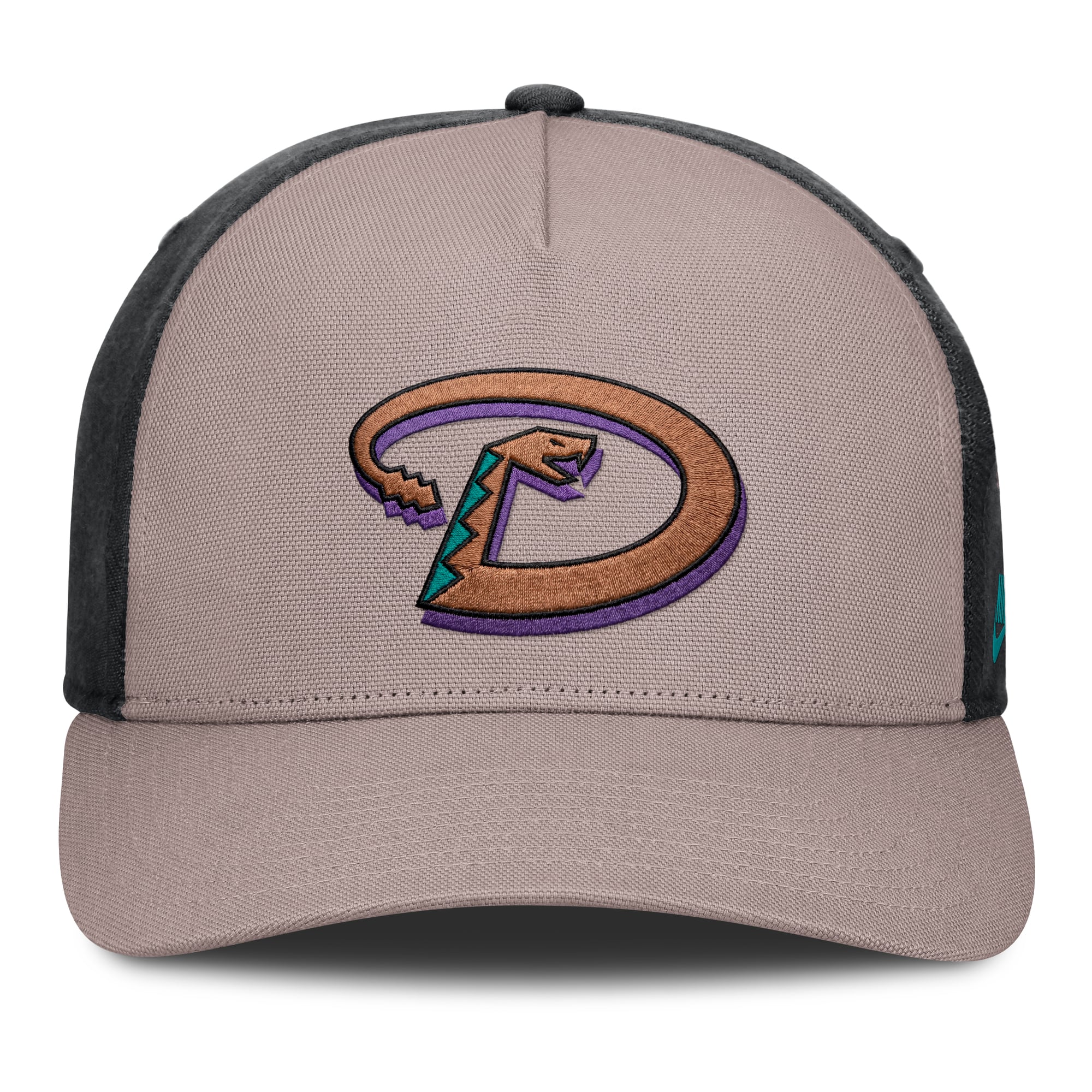Casquette ajustable Nike pour homme, marron clair/noir, Arizona Diamondbacks Cooperstown Rise, modèle A-Frame