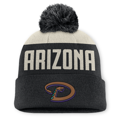  Arizona Diamondbacks Nike Cooperstown Collection Peak Standard Cuffed Knit Hat with Pom - Natural/Black