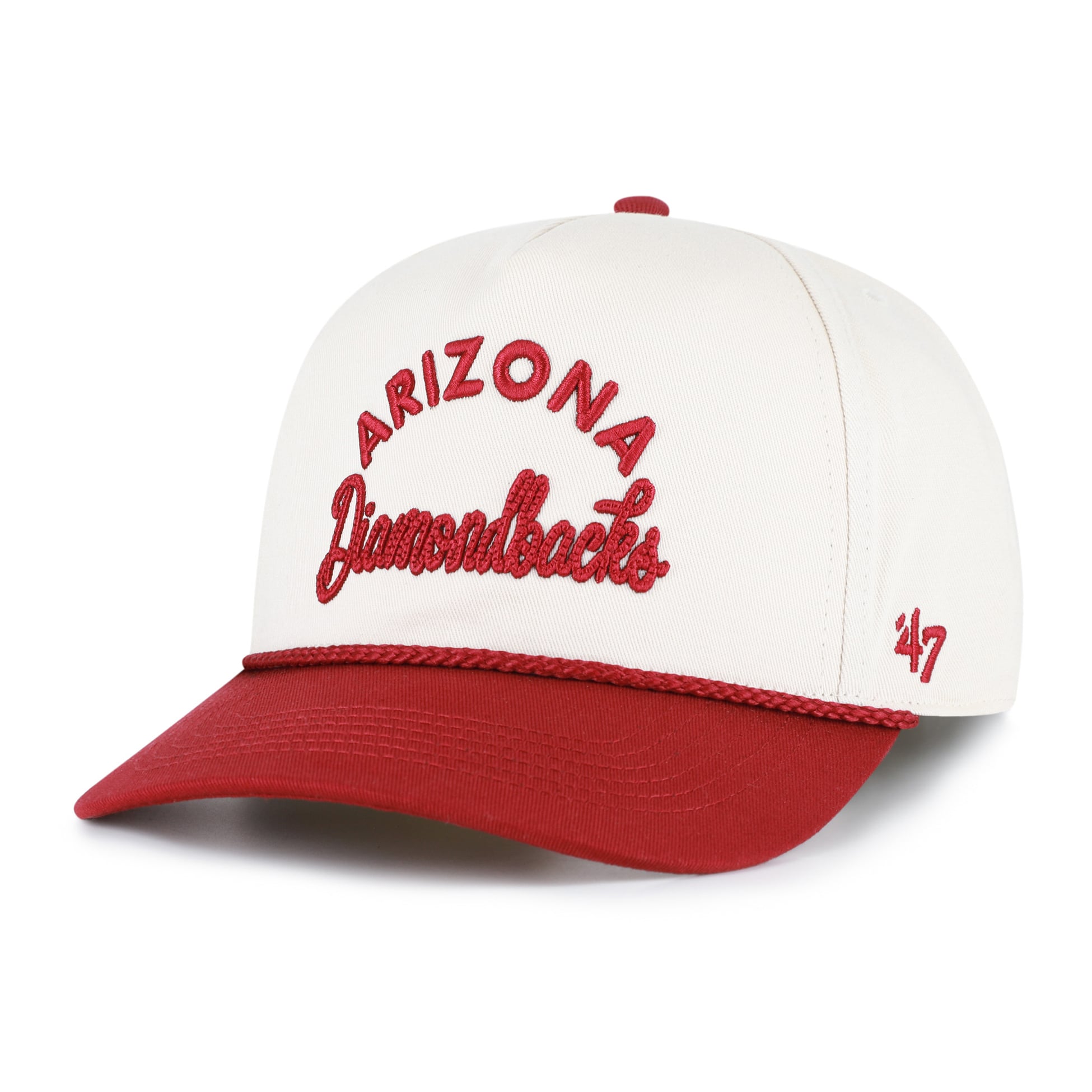 Unisex '47 Natural/Red Arizona Diamondbacks Rope Script Hitch Adjustable Hat