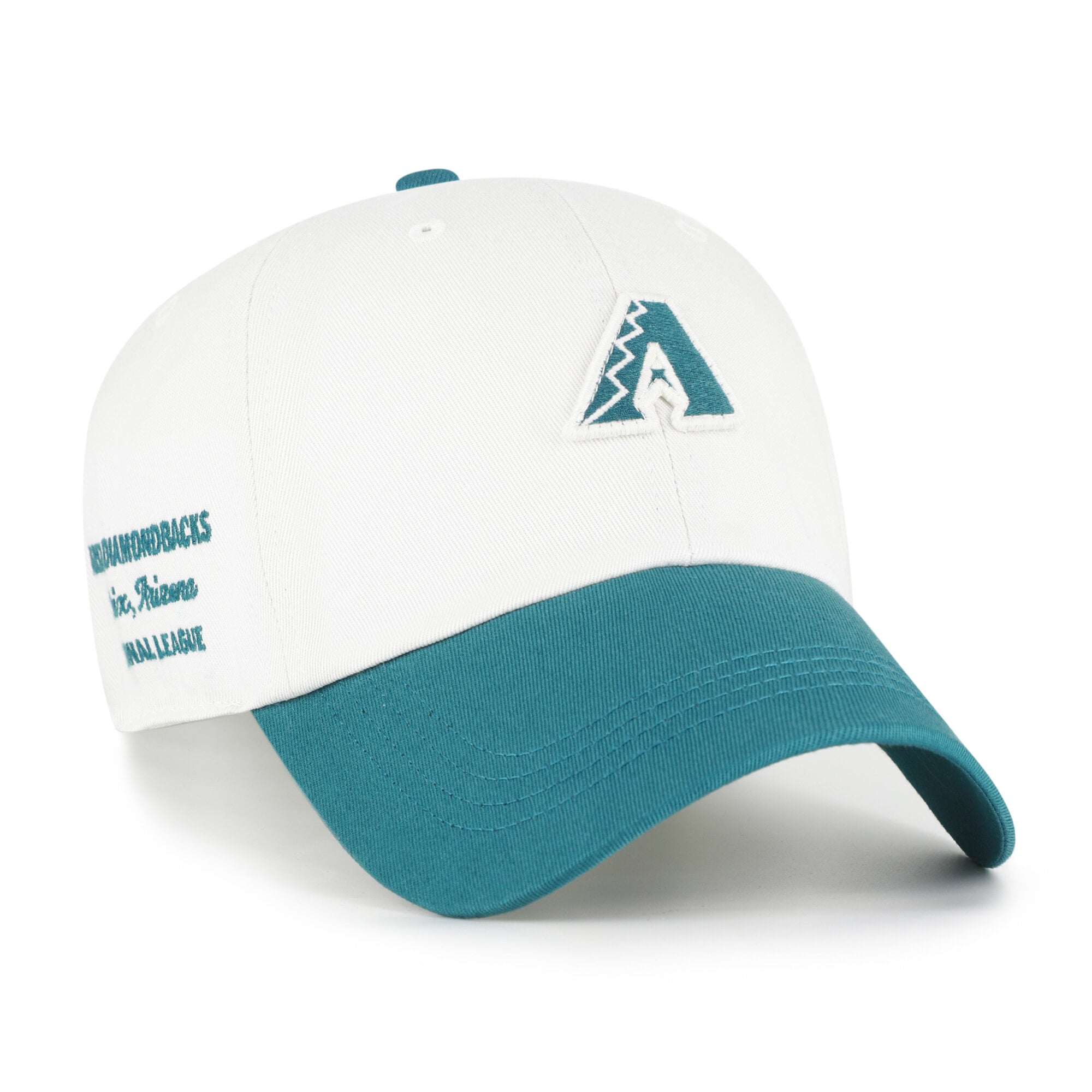 Unisex '47 White/Teal Arizona Diamondbacks Contemporary Tonal Clean Up Adjustable Hat