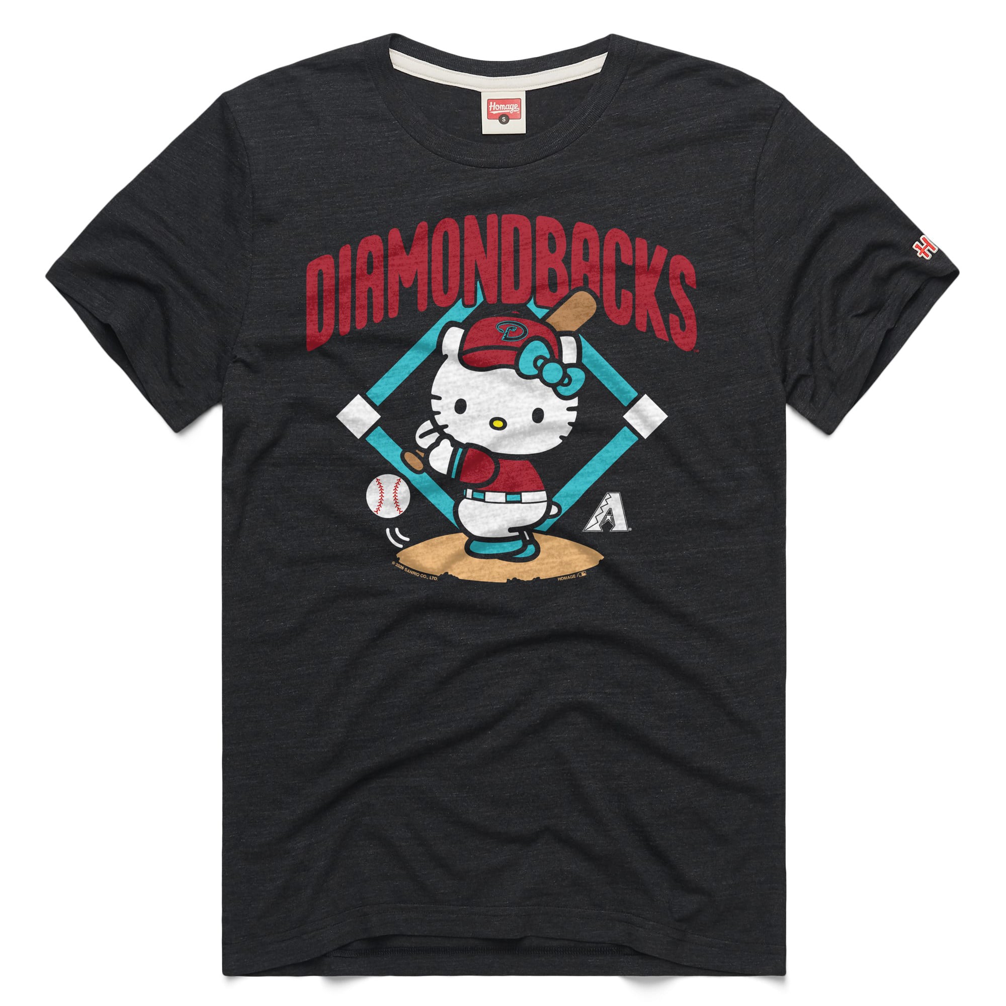 Unisex Homage  Charcoal Arizona Diamondbacks Hello Kitty Tri-Blend T-Shirt