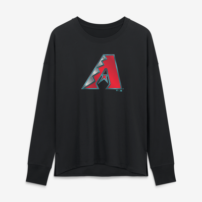 Arizona Diamondbacks Women's Metallic Mascot Long Sleeve T-Shirt - Black