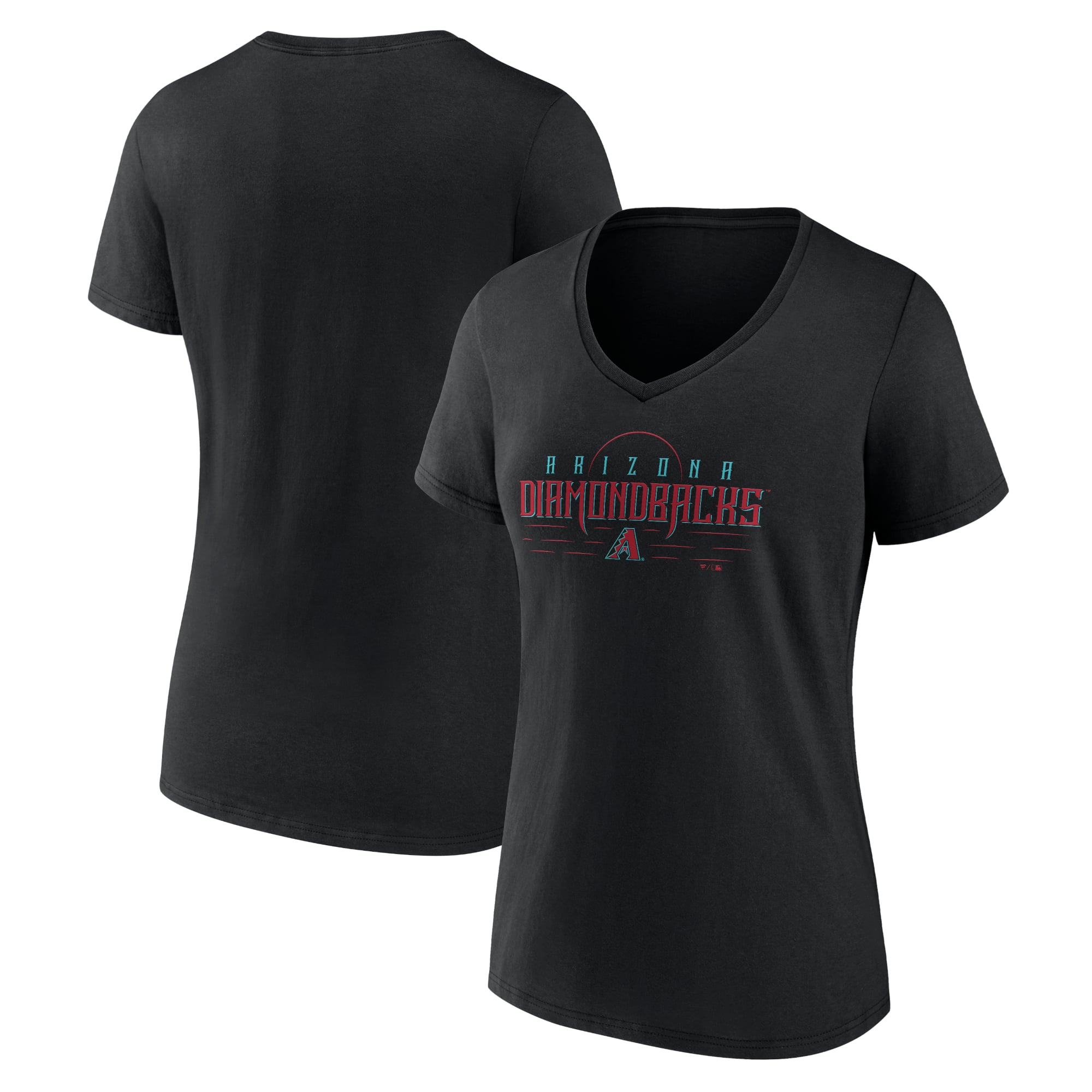 T-shirt local à col en V Fanatics pour femmes, noir, Arizona Diamondbacks