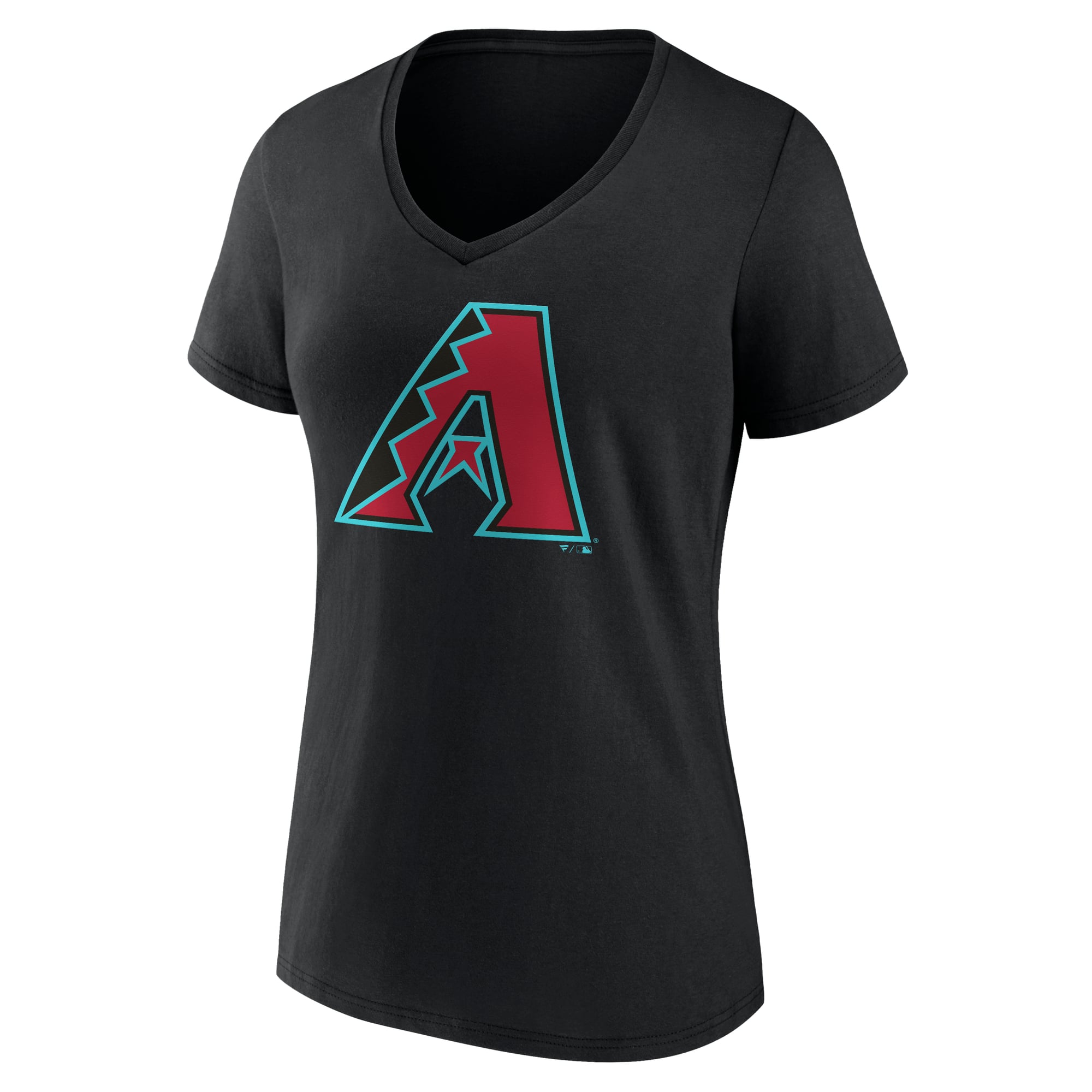 Women's Logo Athletic  Black Arizona Diamondbacks Official V-Neck T-Shirt